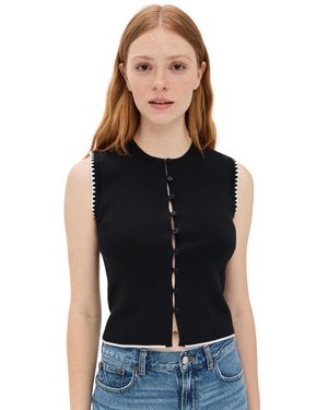 Madewell Blanket Stitch Crewneck Sweater Tank - Black