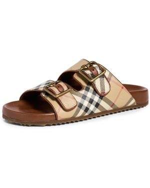 Burberry Urchin Checkered Sandals - Multicolor