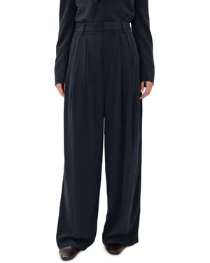 Tibi Relaxed Suiting Triple Pleat Pants - Blue