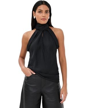 Versace Blouse V Monogram Jacquard Silk Satin - Black