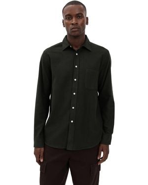 Portuguese Flannel Teca 2.0 Brushed Flannel Button Down Shirt - Black
