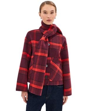 Le Bos Rachel Scarf Coat - Red
