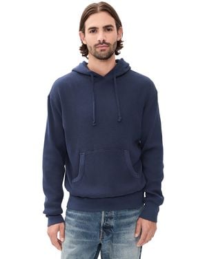 Save Khaki Long Sleeve Waffle Hoodie - Blue