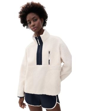 Splits59 Reese Sherpa Quarter Zip Pullover - White