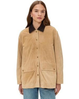 Rag & Bone Cassidy Suede Barn Jacket - Natural