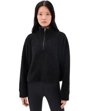 Year Of Ours Lucia Quarter Zip Sherpa Pullover - Black