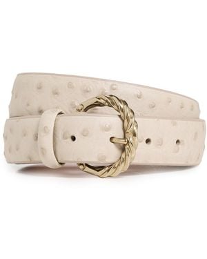 Anderson's Narrow Semi Formal Ostrich Print Leather Belt - Multicolour