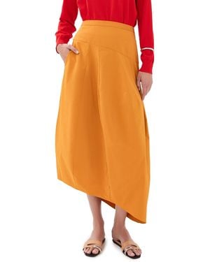 Tibi Nylon Asymmetrical Balloon Skirt - Orange