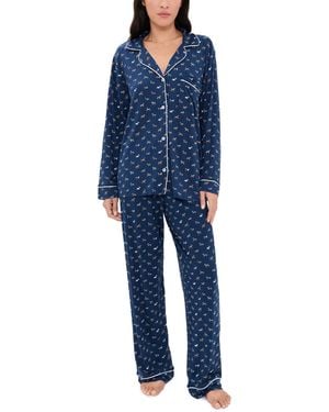 Eberjey Gisele Printed Pajama Set - Blue