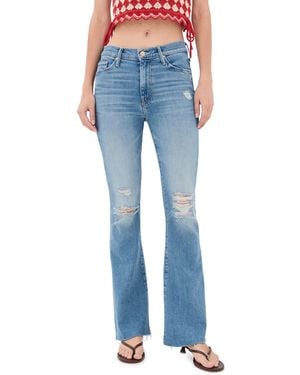 Mother The Weekender Fray Flare Jeans - Blue