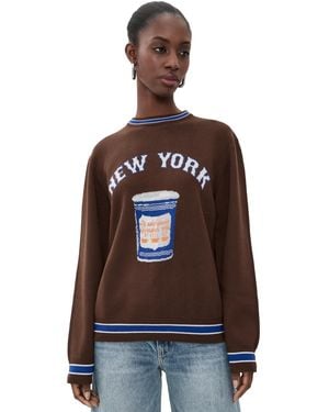 Terez Ny Coffee Crew Sweater - Brown