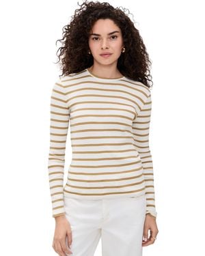 Vince Rib Stripe Long Sleeve Crew Tee - Multicolor
