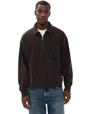 Madewell Woodland Quarter Zip Polo - Black