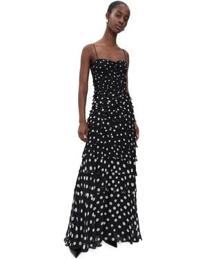Saloni Niki Long Dress - Black
