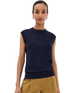 Another Tomorrow Featherweight Shell Vest - Blue