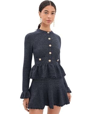 Self-Portrait Textured Knit Mini Dress - Blue