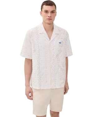 adidas Printed Seersucker Resort Shirt - Blue