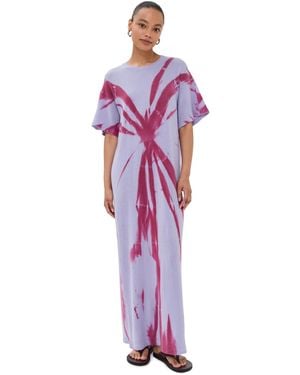 The Elder Statesman Cashmere Mythic Oversized Tee Dress - Purple