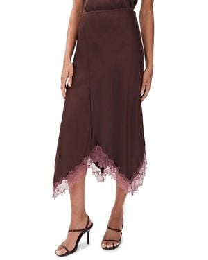 SABLYN Keri Paneled Bias Silk Skirt - Red