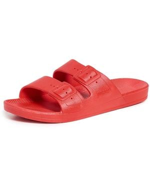 FREEDOM MOSES Two-Band Slides - Red