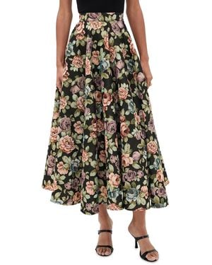 Marques'Almeida Brocade Pleated Full Midi Skirt - Black