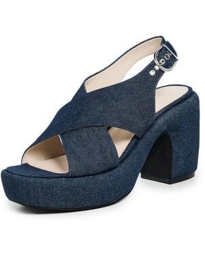 INTENTIONALLY ______ Mindy Heeled Sandals - Blue