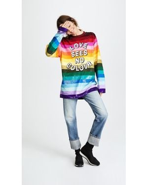 Ashish Love Sees No Color Sequin-embellished Silk Top - Multicolor