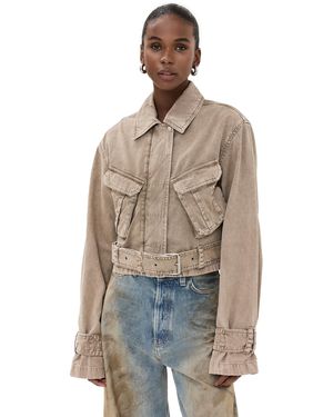Acne Studios Cotton Canvas Biker Detail Jacket - Brown