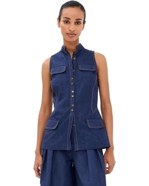 Rosie Assoulin Emotionally Vested Vest - Blue
