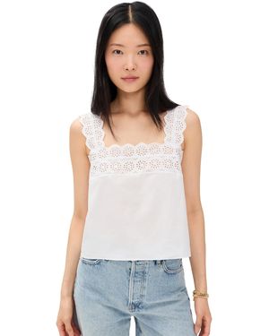 FRAME The Eyelet Tank - White