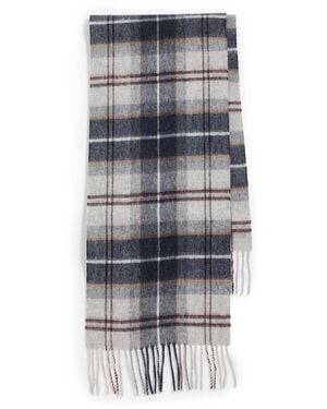 Barbour Wool Cashmere Tartan Scarf - Black