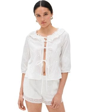 Bailey Rose Embroidered Top - White