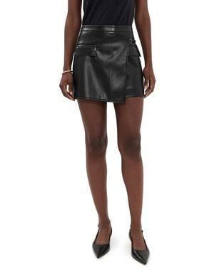 PAIGE Isca Faux Leather Skirt - Black