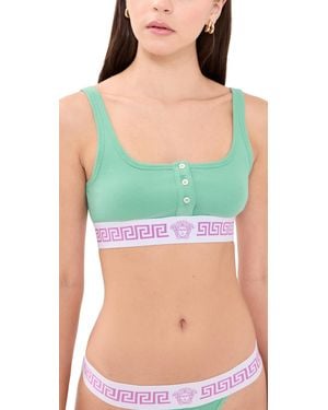 Versace Bio Cotton Rib Bralette - Green