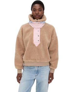 For Love & Lemons Caitlyn Sherpa Pullover Sweater - Blue