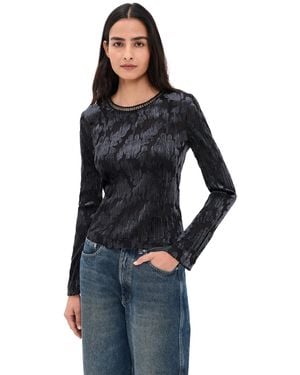 Sea Regine Burnout Long Sleeve Top - Black