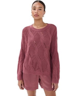 SABLYN Gia Slouchy Cashmere Crew Neck Sweater - Red