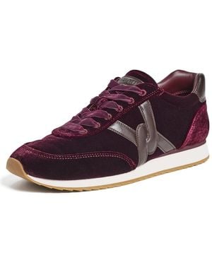 Veronica Beard Penrose Velvet Sneakers - Red