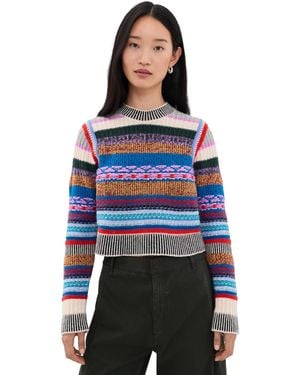 Mother The Extra Crop Sweater - Blue