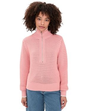 Varley Morwenna Half Zip Knit Pullover - Pink