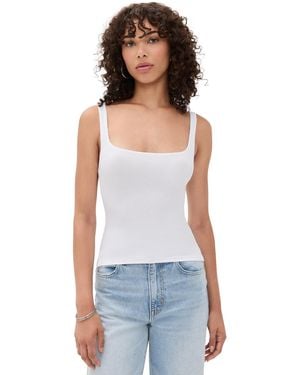 LNA Scoop Ribbed Tank - White