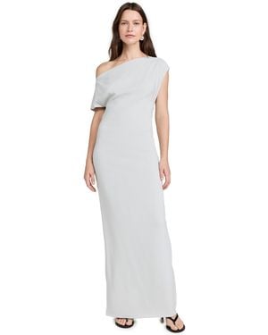 St. Agni Asymmetric Off Shoulder Dress - White