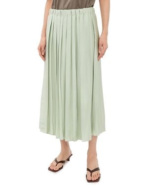 Tibi Feather Weight Pleated Pull On Skirt - Green