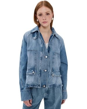 Brandon Maxwell The Harper Balloon Jacket With Drawcord Hem - Blue