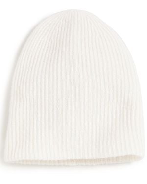 White + Warren Plush Rib Cashmere Beanie - Natural