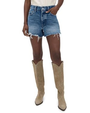 Mother The Main Course Frayed Shorts - Blue