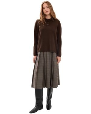Sea Julia Plaid Combo Sweater Dress Set - Black