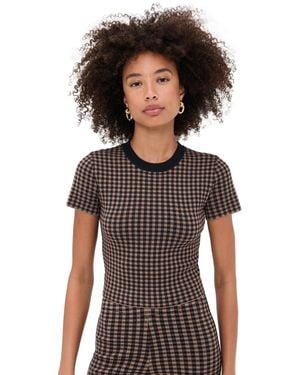 Le Bos Gingham Knit Tee - Black