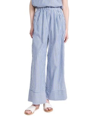 Stateside Stripe Poplin Wide Leg Pants - Blue