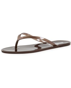 Black Suede Studio Crystal Jelly Flip Flops - Black